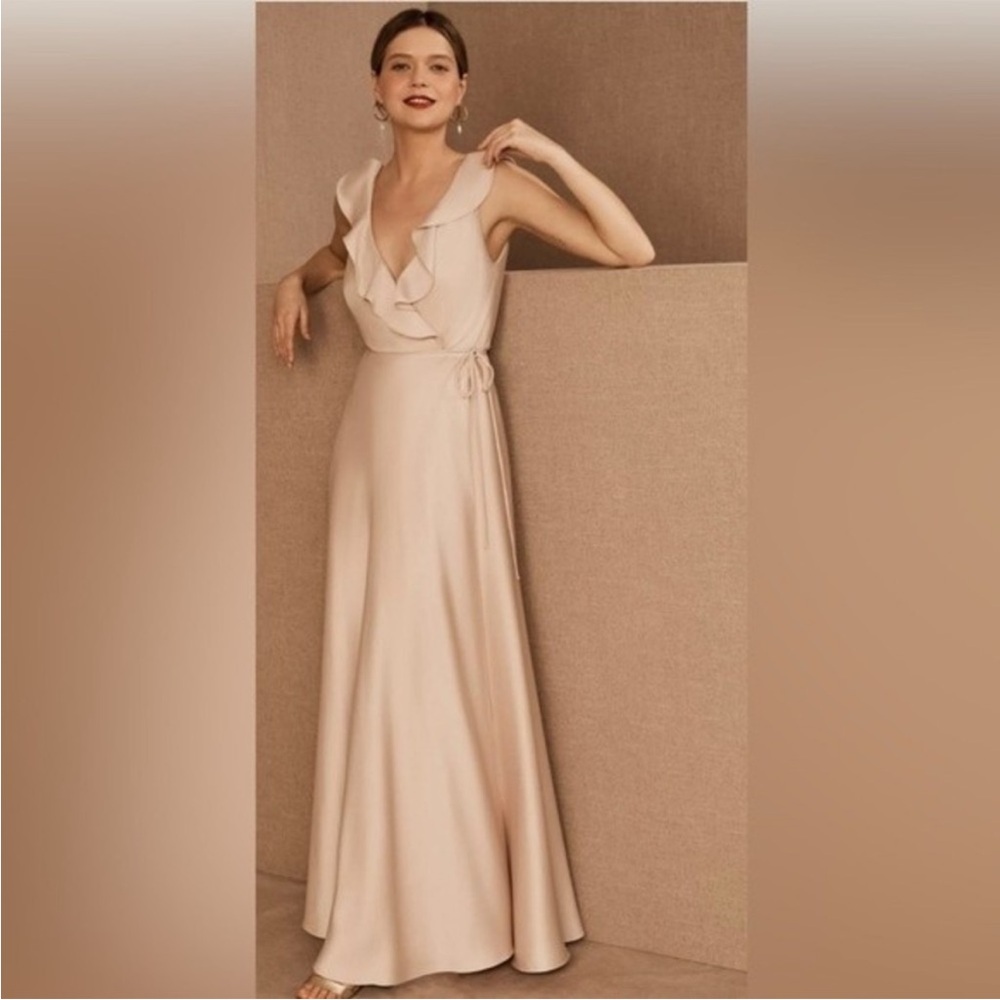 BHLDN Anthropologie Tansy Satin Maxi Dress